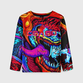 Детский лонгслив 3D с принтом HYPER BEAST | CS GO в городе Новоалтайск, 100% полиэстер | длинные рукава, круглый вырез горловины, полуприлегающий силуэт
 | beast | cs | cs go | csgo | elite | global | go | hyper | hyper beast | master | nova | nova master | беаст | бест | бист | глобал | го | звезда | золотая | золотая звезда | кс | кс го | ксго | хайп | хайпер | элита