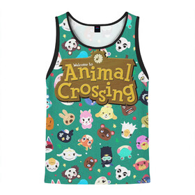 Мужская майка 3D с принтом Animal Crossing в городе Новоалтайск, 100% полиэстер | круглая горловина, приталенный силуэт, длина до линии бедра. Пройма и горловина окантованы тонкой бейкой | animal crossing | game | new horizons | nintendo | животные | игра | нинтендо