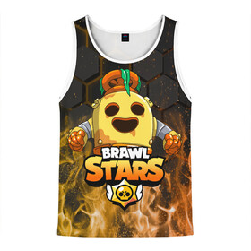 Мужская майка 3D с принтом Brawl Stars Robot Spike в городе Новоалтайск, 100% полиэстер | круглая горловина, приталенный силуэт, длина до линии бедра. Пройма и горловина окантованы тонкой бейкой | brawl stars | brawl stars spike robot | spike | spike robot | бравл кактус | бравл спайк | бравл старс | кактус | робоспайк | спайк | спайк бравл старс