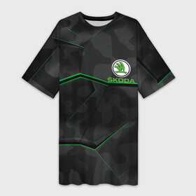 Платье-футболка 3D SKODA.: в городе Новоалтайск,  |  | abstract | auto | brand | car | geometry | skoda | sport | texture | абстракция | авто | автомобильные | бренд | геометрия | классика | машины | модные | спорт | стиль | текстура | шкода
