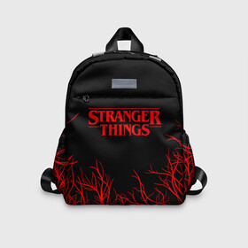 Детский рюкзак 3D с принтом STRANGER THINGS в городе Новоалтайск, 100% полиэстер | лямки с регулируемой длиной, сверху петелька, чтобы рюкзак можно было повесить на вешалку. Основное отделение закрывается на молнию, как и внешний карман. Внутри дополнительный карман. По бокам два дополнительных кармашка | 11 | stranger things | одди | одиннадцатая | очень странные дела | сериалы