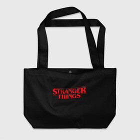 Пляжная сумка 3D с принтом STRANGER THINGS в городе Новоалтайск, 100% полиэстер | застегивается на металлическую кнопку; внутренний карман застегивается на молнию. Стенки укреплены специальным мягким материалом, чтобы защитить содержимое от несильных ударов
 | 11 | stranger things | одди | одиннадцатая | очень странные дела | сериалы
