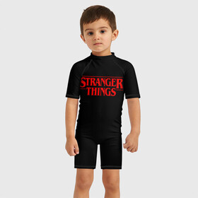 Детский купальный костюм 3D с принтом STRANGER THINGS в городе Новоалтайск, Полиэстер 85%, Спандекс 15% | застежка на молнии на спине | 11 | stranger things | одди | одиннадцатая | очень странные дела | сериалы