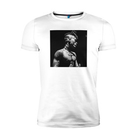 Мужская футболка хлопок Slim с принтом XXXTentacion в городе Новоалтайск, 92% хлопок, 8% лайкра | приталенный силуэт, круглый вырез ворота, длина до линии бедра, короткий рукав | 