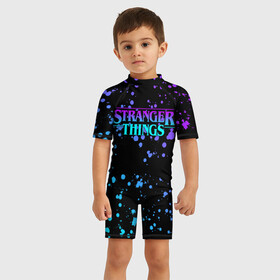 Детский купальный костюм 3D с принтом STRANGER THINGS в городе Новоалтайск, Полиэстер 85%, Спандекс 15% | застежка на молнии на спине | 11 | stranger things | одди | одиннадцатая | очень странные дела | сериалы