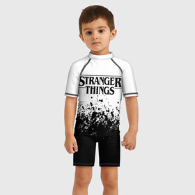 Детский купальный костюм 3D с принтом STRANGER THINGS в городе Новоалтайск, Полиэстер 85%, Спандекс 15% | застежка на молнии на спине | 11 | stranger things | одди | одиннадцатая | очень странные дела | сериалы
