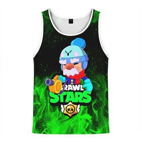 Мужская майка 3D с принтом BRAWL STARS GALE в городе Новоалтайск, 100% полиэстер | круглая горловина, приталенный силуэт, длина до линии бедра. Пройма и горловина окантованы тонкой бейкой | Тематика изображения на принте: bibi | brawl stars | coach mike | crow | gale | leon | leon shark | max | mecha crow | mr.p | phoenix | sally leon | sandy | spike | sprout | tara | unicorn | virus 8 bit | werewolf | ворон | оборотень