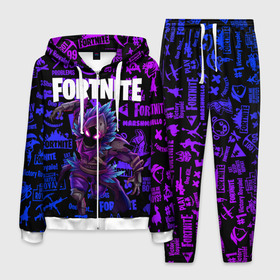 Мужской костюм 3D с принтом FORTNITE x RAVEN в городе Новоалтайск, 100% полиэстер | Манжеты и пояс оформлены тканевой резинкой, двухслойный капюшон со шнурком для регулировки, карманы спереди | deadmau5 | fortnite | fortnite 2 | fortnite x маршмелло | ikonik | marshmello | ninja | ninja streamer | raven | travis scott | ворон | иконик | ниндзя | пили | рейвен | трэвис скотт | фортнайт