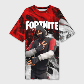 Платье-футболка 3D с принтом FORTNITE IKONIK в городе Новоалтайск,  |  | deadmau5 | fortnite | fortnite 2 | fortnite x маршмелло | ikonik | marshmello | ninja | ninja streamer | raven | travis scott | ворон | иконик | ниндзя | пили | рейвен | трэвис скотт | фортнайт