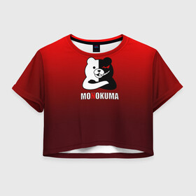 Женская футболка Crop-top 3D с принтом Monokuma в городе Новоалтайск, 100% полиэстер | круглая горловина, длина футболки до линии талии, рукава с отворотами | anime | danganropna | monokuma | аниме | анимэ | медведь | мишка | монокума | мономишка | черно белый медведь