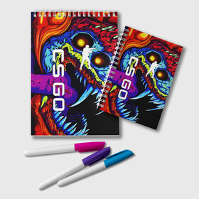 Блокнот с принтом CS GO HYPER BEAST в городе Новоалтайск, 100% бумага | 48 листов, плотность листов — 60 г/м2, плотность картонной обложки — 250 г/м2. Листы скреплены удобной пружинной спиралью. Цвет линий — светло-серый
 | astralis | awp | counter strike | cs go | cs go global offensive | cs:go | faze clan | hyper beast | team liquid | астралис | кс го | тим ликвид | фейз клан | хайпер бист | хайпербист