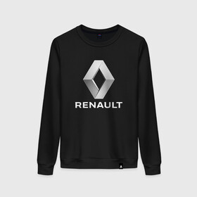 Женский свитшот хлопок с принтом RENAULT. в городе Новоалтайск, 100% хлопок | прямой крой, круглый вырез, на манжетах и по низу широкая трикотажная резинка  | abstract | auto | brand | car | geometry | renault | sport | texture | абстракция | авто | автомобильные | бренд | геометрия | классика | машины | модные | ренаулт | спорт | стиль | текстура