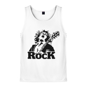 Мужская майка 3D с принтом Rock в городе Новоалтайск, 100% полиэстер | круглая горловина, приталенный силуэт, длина до линии бедра. Пройма и горловина окантованы тонкой бейкой | ac dc | rock | арт | рок | рок н ролл | хард рок