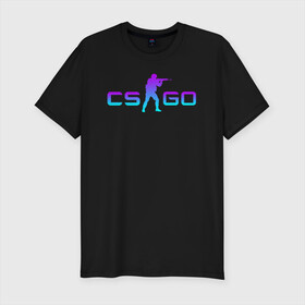 Мужская футболка хлопок Slim с принтом CS GO NEON | КС ГО НЕОН в городе Новоалтайск, 92% хлопок, 8% лайкра | приталенный силуэт, круглый вырез ворота, длина до линии бедра, короткий рукав | astralis | awp | counter strike | cs go | cs go global offensive | cs:go | faze clan | hyper beast | team liquid | астралис | кс го | тим ликвид | фейз клан | хайпер бист