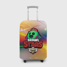 Чехол для чемодана 3D с принтом BRAWL STARS:SPIKE в городе Новоалтайск, 86% полиэфир, 14% спандекс | двустороннее нанесение принта, прорези для ручек и колес | 8 | 8 bit | bibi | brawl stars | brock | bull | crow | dinomike | el primo | leon | mobile game | mr.p | nita | poko | ricochet | stars | tara | бравл старс | ворон | леон | мобильные игры
