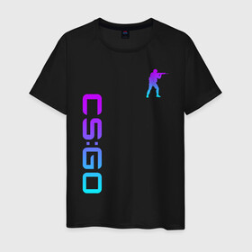 Мужская футболка хлопок с принтом CS GO NEON | КС ГО НЕОН в городе Новоалтайск, 100% хлопок | прямой крой, круглый вырез горловины, длина до линии бедер, слегка спущенное плечо. | astralis | awp | counter strike | cs go | cs go global offensive | cs:go | faze clan | hyper beast | team liquid | астралис | кс го | тим ликвид | фейз клан | хайпер бист