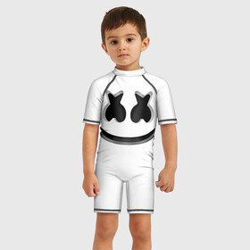 Детский купальный костюм 3D с принтом FORTNITE x MARSHMELLO 3D в городе Новоалтайск, Полиэстер 85%, Спандекс 15% | застежка на молнии на спине | Тематика изображения на принте: deadmau5 | fortnite | fortnite 2 | fortnite x маршмелло | ikonik | marshmello | ninja | ninja streamer | raven | travis scott | ворон | иконик | ниндзя | пили | рейвен | трэвис скотт | фортнайт