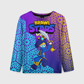 Детский лонгслив 3D с принтом MORTIS BRAWL STARS в городе Новоалтайск, 100% полиэстер | длинные рукава, круглый вырез горловины, полуприлегающий силуэт
 | brawl | brawl stars | brawl stars rogue mortis | clash | mortis brawl stars | rogue mortis | бравл старс | бравл старс коварный мортис | игра | коварный мортис | мобильные игры | мортис