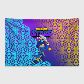 Флаг-баннер с принтом MORTIS BRAWL STARS в городе Новоалтайск, 100% полиэстер | размер 67 х 109 см, плотность ткани — 95 г/м2; по краям флага есть четыре люверса для крепления | brawl | brawl stars | brawl stars rogue mortis | clash | mortis brawl stars | rogue mortis | бравл старс | бравл старс коварный мортис | игра | коварный мортис | мобильные игры | мортис