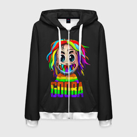 Мужская толстовка 3D на молнии с принтом 6IX9INE в городе Новоалтайск, 100% полиэстер | длина до линии бедра, манжеты и пояс оформлены мягкой тканевой резинкой, двухслойный капюшон со шнурком для регулировки, спереди молния, по бокам два кармана | 6 | 6ix9ine | 9 | america | gang | gangsta | gooba | keke | koko | music | rap | shark | tekashi | usa | акула | америка | музыка | реп | рэп | текаши
