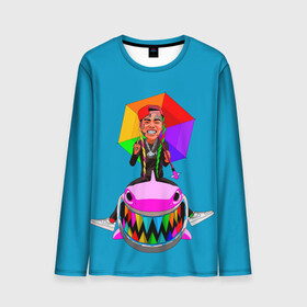 Мужской лонгслив 3D с принтом 6IX9INE в городе Новоалтайск, 100% полиэстер | длинные рукава, круглый вырез горловины, полуприлегающий силуэт | 6 | 6ix9ine | 9 | america | gang | gangsta | gooba | keke | koko | music | rap | shark | tekashi | usa | акула | америка | музыка | реп | рэп | текаши