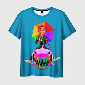 Мужская футболка 3D с принтом 6IX9INE в городе Новоалтайск, 100% полиэфир | прямой крой, круглый вырез горловины, длина до линии бедер | 6 | 6ix9ine | 9 | america | gang | gangsta | gooba | keke | koko | music | rap | shark | tekashi | usa | акула | америка | музыка | реп | рэп | текаши
