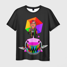 Мужская футболка 3D с принтом 6IX9INE в городе Новоалтайск, 100% полиэфир | прямой крой, круглый вырез горловины, длина до линии бедер | 6 | 6ix9ine | 9 | america | gang | gangsta | gooba | keke | koko | music | rap | shark | tekashi | usa | акула | америка | музыка | реп | рэп | текаши