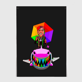 Постер с принтом 6IX9INE в городе Новоалтайск, 100% бумага
 | бумага, плотность 150 мг. Матовая, но за счет высокого коэффициента гладкости имеет небольшой блеск и дает на свету блики, но в отличии от глянцевой бумаги не покрыта лаком | 6 | 6ix9ine | 9 | america | gang | gangsta | gooba | keke | koko | music | rap | shark | tekashi | usa | акула | америка | музыка | реп | рэп | текаши