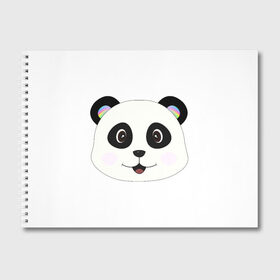 Альбом для рисования с принтом Panda в городе Новоалтайск, 100% бумага
 | матовая бумага, плотность 200 мг. | bear | colorful | green | nature | panda | детские | животные | звери | милые | мультфильмы | панды | радуга
