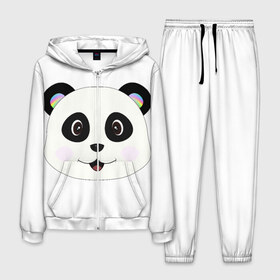 Мужской костюм 3D с принтом Panda в городе Новоалтайск, 100% полиэстер | Манжеты и пояс оформлены тканевой резинкой, двухслойный капюшон со шнурком для регулировки, карманы спереди | bear | colorful | green | nature | panda | детские | животные | звери | милые | мультфильмы | панды | радуга