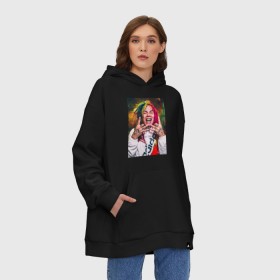 Худи SuperOversize хлопок с принтом 6ix9ine в городе Новоалтайск, 70% хлопок, 30% полиэстер, мягкий начес внутри | карман-кенгуру, эластичная резинка на манжетах и по нижней кромке, двухслойный капюшон
 | 6ix9ine | tekashi | возвращение | крыса | сикснайн | текаши