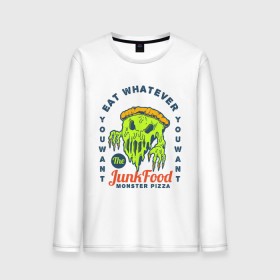 Мужской лонгслив хлопок с принтом Monster Pizza в городе Новоалтайск, 100% хлопок |  | art | fast food | food | monster | pizza | арт | еда | монстр | надпись | пицца | текст | фастфуд | фраза