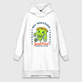 Платье-худи хлопок с принтом Monster Pizza в городе Новоалтайск,  |  | art | fast food | food | monster | pizza | арт | еда | монстр | надпись | пицца | текст | фастфуд | фраза