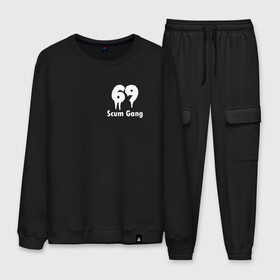 Мужской костюм хлопок с принтом 6ix9ine Scum Gang в городе Новоалтайск, 100% хлопок | на свитшоте круглая горловина, мягкая резинка по низу. Брюки заужены к низу, на них два вида карманов: два “обычных” по бокам и два объемных, с клапанами, расположенные ниже линии бедра. Брюки с мягкой трикотажной резинкой на поясе и по низу штанин. В поясе для дополнительного комфорта — широкие завязки | 6ix9ine | 6ix9ine art | 6ix9ine king up | 6ix9ine scum gang | 6ix9ine арт | gooba | gooba 6ix9ine | scum gang | tekashi | tekashi 6ix9ine | репер 6ix9ine | репер такеши | такеши