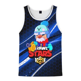 Мужская майка 3D с принтом BRAWL STARS GALE в городе Новоалтайск, 100% полиэстер | круглая горловина, приталенный силуэт, длина до линии бедра. Пройма и горловина окантованы тонкой бейкой | Тематика изображения на принте: bibi | brawl stars | coach mike | crow | gale | leon | leon shark | max | mecha crow | mortis | mr.p | phoenix | sally leon | sandy | spike | sprout | tara | unicorn | virus 8 bit | werewolf | ворон | оборотень