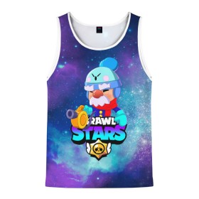 Мужская майка 3D с принтом BRAWL STARS GALE в городе Новоалтайск, 100% полиэстер | круглая горловина, приталенный силуэт, длина до линии бедра. Пройма и горловина окантованы тонкой бейкой | Тематика изображения на принте: bibi | brawl stars | coach mike | crow | gale | leon | leon shark | max | mecha crow | mortis | mr.p | phoenix | sally leon | sandy | spike | sprout | tara | unicorn | virus 8 bit | werewolf | ворон | оборотень
