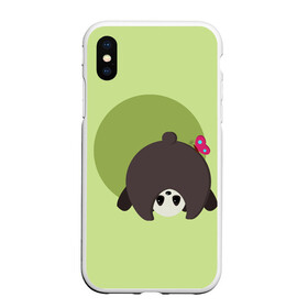 Чехол для iPhone XS Max матовый с принтом Прикольная панда с бабочкой в городе Новоалтайск, Силикон | Область печати: задняя сторона чехла, без боковых панелей | бабочка | вектор | графика | детский | зеленый | игра | минимализм | панда | примитив | простой | рисунок | смешной | хвост