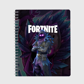 Тетрадь с принтом FORTNITE x RAVEN в городе Новоалтайск, 100% бумага | 48 листов, плотность листов — 60 г/м2, плотность картонной обложки — 250 г/м2. Листы скреплены сбоку удобной пружинной спиралью. Уголки страниц и обложки скругленные. Цвет линий — светло-серый
 | Тематика изображения на принте: deadmau5 | fortnite | fortnite 2 | fortnite x маршмелло | ikonik | marshmello | ninja | ninja streamer | raven | travis scott | ворон | иконик | ниндзя | пили | рейвен | трэвис скотт | фортнайт