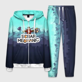 Мужской костюм 3D с принтом SCRAP MECHANIC в городе Новоалтайск, 100% полиэстер | Манжеты и пояс оформлены тканевой резинкой, двухслойный капюшон со шнурком для регулировки, карманы спереди | game | guns. | scrap mechanic | scrap mechanic coop land | выживание | игра | оружие | скрап механик