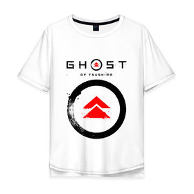 Мужская футболка хлопок Oversize с принтом GHOST OF TSUSHIMA в городе Новоалтайск, 100% хлопок | свободный крой, круглый ворот, “спинка” длиннее передней части | china game | game | ghost of tsushima | ghost of tsushima special edition | игра | китай | китайская игра | меч.