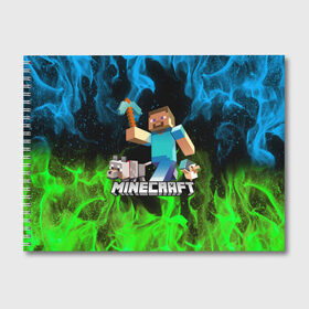 Альбом для рисования с принтом MINECRAFT в городе Новоалтайск, 100% бумага
 | матовая бумага, плотность 200 мг. | block | bright | creeper | cube | fire | flame | heat | light | minecraft | pixel | tnt | wildfire | блок | геометрия | искры | крафт | крипер | кубики | майнкрафт | огненный | огонь | пиксели | пламя | пожар | тнт