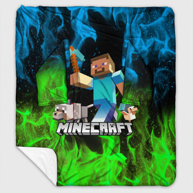 Плед с рукавами с принтом MINECRAFT в городе Новоалтайск, 100% полиэстер | Закругленные углы, все края обработаны. Ткань не мнется и не растягивается. Размер 170*145 | Тематика изображения на принте: block | bright | creeper | cube | fire | flame | heat | light | minecraft | pixel | tnt | wildfire | блок | геометрия | искры | крафт | крипер | кубики | майнкрафт | огненный | огонь | пиксели | пламя | пожар | тнт