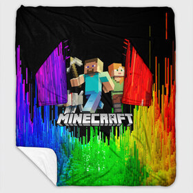 Плед с рукавами с принтом MINECRAFT в городе Новоалтайск, 100% полиэстер | Закругленные углы, все края обработаны. Ткань не мнется и не растягивается. Размер 170*145 | Тематика изображения на принте: block | creeper | cube | minecraft | pixel | блок | геометрия | крафт | крипер | кубики | майнкрафт | пиксели