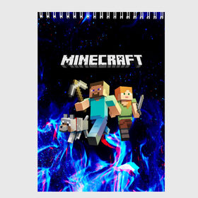 Скетчбук с принтом MINECRAFT в городе Новоалтайск, 100% бумага
 | 48 листов, плотность листов — 100 г/м2, плотность картонной обложки — 250 г/м2. Листы скреплены сверху удобной пружинной спиралью | block | creeper | cube | minecraft | pixel | блок | геометрия | крафт | крипер | кубики | майнкрафт | пиксели