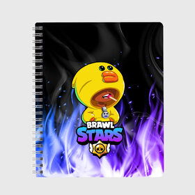Тетрадь с принтом Brawl Stars SALLY LEON в городе Новоалтайск, 100% бумага | 48 листов, плотность листов — 60 г/м2, плотность картонной обложки — 250 г/м2. Листы скреплены сбоку удобной пружинной спиралью. Уголки страниц и обложки скругленные. Цвет линий — светло-серый
 | 8 bit | 8 бит | bibi | brawl | brawl stars | crow | leon | spike | sprout | stars | бравл | бравл старс | браво старс | игра | компьютерная | кров | леон | онлайн | старс