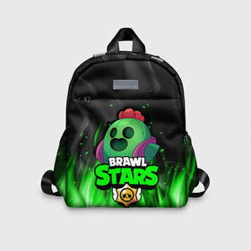 Детский рюкзак 3D с принтом Brawl Stars SPIKE в городе Новоалтайск, 100% полиэстер | лямки с регулируемой длиной, сверху петелька, чтобы рюкзак можно было повесить на вешалку. Основное отделение закрывается на молнию, как и внешний карман. Внутри дополнительный карман. По бокам два дополнительных кармашка | 8 bit | 8 бит | bibi | brawl | brawl stars | crow | leon | spike | sprout | stars | бравл | бравл старс | браво старс | игра | компьютерная | кров | леон | онлайн | старс
