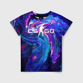 Детская футболка 3D с принтом CS GO NEON | КС ГО НЕОНОВЫЙ КОСМОС в городе Новоалтайск, 100% гипоаллергенный полиэфир | прямой крой, круглый вырез горловины, длина до линии бедер, чуть спущенное плечо, ткань немного тянется | astralis | awp | counter strike | cs go | cs go global offensive | cs:go | faze clan | hyper beast | neon | team liquid | астралис | кс го | неон | тим ликвид | фейз клан | хайпер бист