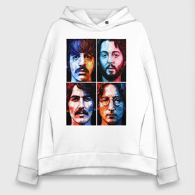 Женское худи Oversize хлопок с принтом THE BEATLES в городе Новоалтайск, френч-терри — 70% хлопок, 30% полиэстер. Мягкий теплый начес внутри —100% хлопок | боковые карманы, эластичные манжеты и нижняя кромка, капюшон на магнитной кнопке | four | george | john lenon | liverpool | music | paul | ringo | rock | the beatles | uk | битлз | британия | джон | джордж | жуки | ливерпульская четверка | музыка | пол | ринго | рок