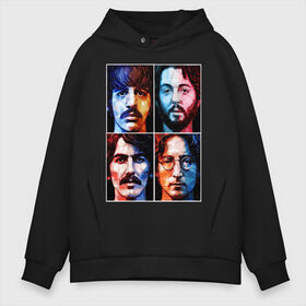 Мужское худи Oversize хлопок с принтом THE BEATLES в городе Новоалтайск, френч-терри — 70% хлопок, 30% полиэстер. Мягкий теплый начес внутри —100% хлопок | боковые карманы, эластичные манжеты и нижняя кромка, капюшон на магнитной кнопке | four | george | john lenon | liverpool | music | paul | ringo | rock | the beatles | uk | битлз | британия | джон | джордж | жуки | ливерпульская четверка | музыка | пол | ринго | рок