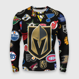 Мужской рашгард 3D с принтом Vegas Golden Knights (Z) в городе Новоалтайск,  |  | anaheim ducks | arizona coyotes | boston bruins | buffalo sabres | calgary flames | canadiens de montreal | carolina hurricanes | chicago blackhawks | colorado avalanche | columbus blue jackets | dallas stars | detroit red wings | edmonton oil | hockey | 
